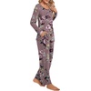 image:imagePOPYOUNG 2 Piece Womens Fall Pajama Sets Crewneck Long Sleeve Pjs Sets with PocketsBean Rose Red