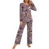 image:imagePOPYOUNG 2 Piece Womens Fall Pajama Sets Crewneck Long Sleeve Pjs Sets with PocketsBean Rose Red
