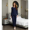 image:imagePOPYOUNG 2 Piece Womens Fall Pajama Sets Crewneck Long Sleeve Pjs Sets with PocketsNavy Blue