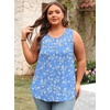 image:imagePOPYOUNG 2026 Womens Summer Tank Tops Ladies Sleeveless Shirts Loose Fit Casual Blouse04bluewhite Flower