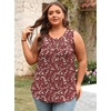 image:imagePOPYOUNG 2026 Womens Summer Tank Tops Ladies Sleeveless Shirts Loose Fit Casual BlouseRedwhite Floral
