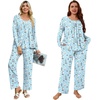 image:imagePOPYOUNG Womens Pajama Set 2 Pieces Fall Long Sleeve Pjs Winter Ladies Pajamas Lounge Sleepwear with PocketsBlue Sailboat
