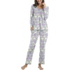 image:imagePOPYOUNG Womens Pajama Set 2 Pieces Fall Long Sleeve Pjs Winter Ladies Pajamas Lounge Sleepwear with PocketsColorful Butterflies Grey 1