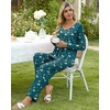 image:imagePOPYOUNG Womens Pajama Set 2 Pieces Fall Long Sleeve Pjs Winter Ladies Pajamas Lounge Sleepwear with PocketsDark Green Butterfliesa