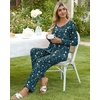 image:imagePOPYOUNG Womens Pajama Set 2 Pieces Fall Long Sleeve Pjs Winter Ladies Pajamas Lounge Sleepwear with PocketsFloral Sparrow Navy