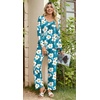 image:imagePOPYOUNG Womens Pajama Set 2 Pieces Fall Long Sleeve Pjs Winter Ladies Pajamas Lounge Sleepwear with PocketsFreesias Blue