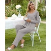 image:imagePOPYOUNG Womens Pajama Set 2 Pieces Fall Long Sleeve Pjs Winter Ladies Pajamas Lounge Sleepwear with PocketsGrey