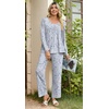 image:imagePOPYOUNG Womens Pajama Set 2 Pieces Fall Long Sleeve Pjs Winter Ladies Pajamas Lounge Sleepwear with PocketsGrey White Floral