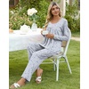image:imagePOPYOUNG Womens Pajama Set 2 Pieces Fall Long Sleeve Pjs Winter Ladies Pajamas Lounge Sleepwear with PocketsGrey White Floral
