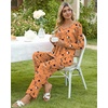 image:imagePOPYOUNG Womens Pajama Set 2 Pieces Fall Long Sleeve Pjs Winter Ladies Pajamas Lounge Sleepwear with PocketsHalloween Orange