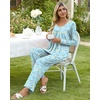 image:imagePOPYOUNG Womens Pajama Set 2 Pieces Fall Long Sleeve Pjs Winter Ladies Pajamas Lounge Sleepwear with PocketsLight Blue Butterfly