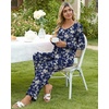 image:imagePOPYOUNG Womens Pajama Set 2 Pieces Fall Long Sleeve Pjs Winter Ladies Pajamas Lounge Sleepwear with PocketsWhite Flower