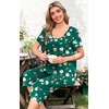 image:imagePOPYOUNG Womens Pajama Sets Summer Ladies Pjs 2 Piece Loungewear Capri with Pockets SleepwearGreen Begonia Floral