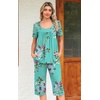 image:imagePOPYOUNG Womens Pajama Sets Summer Ladies Pjs 2 Piece Loungewear Capri with Pockets SleepwearMint Green