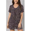 image:imagePOPYOUNG Womens Pajama Sets Summer Short Sleeves 2 Piece Lounge Sleepwear Ladies Pjs Sets with PocketsLittle Flower Black