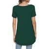 image:imagePOPYOUNG Womens Short Sleeve Tunic Tops Summer Asymmetrical Hem CrewNeck Swing ShirtsSquare Neckdark Green