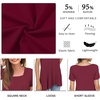 image:imagePOPYOUNG Womens Short Sleeve Tunic Tops Summer Asymmetrical Hem CrewNeck Swing ShirtsSquare Necknavy Blue