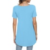 image:imagePOPYOUNG Womens Short Sleeve Tunic Tops Summer Asymmetrical Hem CrewNeck Swing ShirtsSquare Necksky Blue