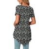 image:imagePOPYOUNG Womens Short Sleeve Tunic Tops Summer Asymmetrical Hem CrewNeck Swing ShirtsWhite Daisyblack