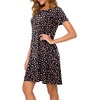 image:imagePOPYOUNG Womens T Shirt Summer Dress Short Sleeve Casual Swing Dress with Pockets Loose Fit DressBlack Small Floral