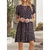 image:imagePOPYOUNG Womens T Shirt Summer Dress Short Sleeve Casual Swing Dress with Pockets Loose Fit DressBlack Small Floral