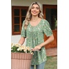 image:imagePOPYOUNG Womens tunic Loose Fit Dressy Blouse Ladies Elbow Sleeve Tops Wear with LeggingsA2ppgreen Flowers
