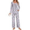 image:imagePOPYOUNG Womens Pajama Set 2 Pieces Fall Long Sleeve Pjs Winter Ladies Pajamas Lounge Sleepwear with Pockets01fl Pink Star