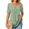 image:imagePOPYOUNG Womens tunic Loose Fit Dressy Blouse Ladies Elbow Sleeve Tops Wear with LeggingsA2ppgreen Flowers