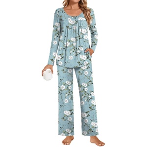 image:imagePOPYOUNG Womens Pajama Set 2 Pieces Fall Long Sleeve Pjs Winter Ladies Pajamas Lounge Sleepwear with PocketsBegoniagrey