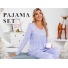 image:imagePOPYOUNG 2 Piece Womens Fall Pajama Sets V Neck Long Sleeve Lounge Sleepwear Pjs Sets with PocketsFloral Wine