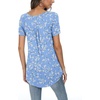 image:imagePOPYOUNG Summer Womens Tunic Tops Loose Fit dressy Casual Short Sleeve Shirts to Wear with LeggingsA2blue White Flower