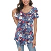 image:imagePOPYOUNG Summer Womens Tunic Tops Loose Fit dressy Casual Short Sleeve Shirts to Wear with LeggingsColorful Floral Purple