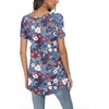 image:imagePOPYOUNG Summer Womens Tunic Tops Loose Fit dressy Casual Short Sleeve Shirts to Wear with LeggingsColorful Floral Purple