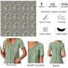 image:imagePOPYOUNG Summer Womens Tunic Tops Loose Fit dressy Casual Short Sleeve Shirts to Wear with LeggingsColorful Floral Purple