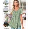 image:imagePOPYOUNG Tunic Tops for Women Dressy Loose Fit Casual Short Sleeve Long Shirts Ruffled Hem Blouse wear with Leggings