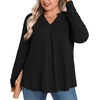 image:imagePOPYOUNG Women Plus Size Henley Tops Winter Dressy Tunic Casual Long Sleeve TShirts01black
