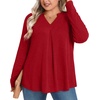 image:imagePOPYOUNG Women Plus Size Henley Tops Winter Dressy Tunic Casual Long Sleeve TShirts02red