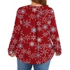 image:imagePOPYOUNG Women Plus Size Henley Tops Winter Dressy Tunic Casual Long Sleeve TShirtsSnowflakes  Red