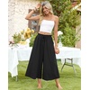 image:imagePOPYOUNG Womens Capri Pant Dressy Casual Wide Leg Palazzo Pants Flowy Gaucho Pants Drawstring Trousers with Pockets03black