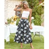 image:imagePOPYOUNG Womens Capri Pant Dressy Casual Wide Leg Palazzo Pants Flowy Gaucho Pants Drawstring Trousers with Pockets05white Lily