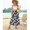 image:imagePOPYOUNG Womens Capri Pant Dressy Casual Wide Leg Palazzo Pants Flowy Gaucho Pants Drawstring Trousers with Pockets05white Lily