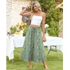 image:imagePOPYOUNG Womens Capri Pant Dressy Casual Wide Leg Palazzo Pants Flowy Gaucho Pants Drawstring Trousers with PocketsGreen FloralMix