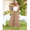 image:imagePOPYOUNG Womens Capri Pant Dressy Casual Wide Leg Palazzo Pants Flowy Gaucho Pants Drawstring Trousers with PocketsKhaki