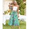 image:imagePOPYOUNG Womens Capri Pant Dressy Casual Wide Leg Palazzo Pants Flowy Gaucho Pants Drawstring Trousers with PocketsMint Green