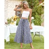 image:imagePOPYOUNG Womens Capri Pant Dressy Casual Wide Leg Palazzo Pants Flowy Gaucho Pants Drawstring Trousers with PocketsNavy Variegated Floral