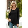 image:imagePOPYOUNG Womens Long Sleeve Tunic Tops Fall Long Shirts to Wear with Leggings Loose Fit Dressy Crewneck BlouseA1crewneckblack