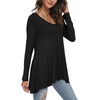 image:imagePOPYOUNG Womens Long Sleeve Tunic Tops Fall Shirts to Wear with Leggings Loose Fit Dressy VNeck Blouse M5XLA1vblack