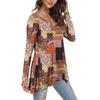 image:imagePOPYOUNG Womens Long Sleeve Tunic Tops Fall Shirts to Wear with Leggings Loose Fit Dressy VNeck Blouse M5XLColor Block