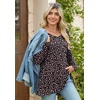 image:imagePOPYOUNG Womens Long Sleeve Tunic Tops Fall Shirts to Wear with Leggings Loose Fit Dressy VNeck Blouse M5XLCrewnecklittle Floralblack