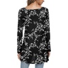 image:imagePOPYOUNG Womens Long Sleeve Tunic Tops Fall Shirts to Wear with Leggings Loose Fit Dressy VNeck Blouse M5XLLongwhite Carvings Black